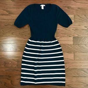 MNG by Mango Cotton Blend Sweater Dress Striped